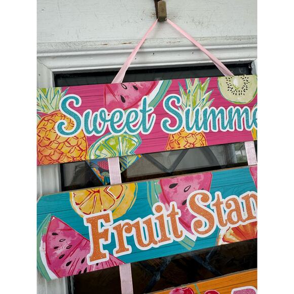 Sweet Summer Fruit Stand Juice Bar Sign - Colorful Bright Tropical Home Decor - Picture 3 of 6